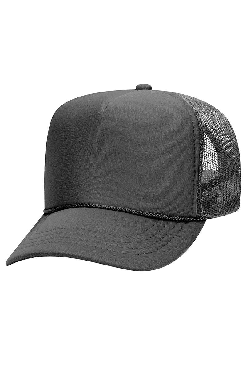 OTTO Youth Charcoal Gray Foam Front High Crown Trucker Hat