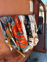 Load image into Gallery viewer, Frontier Bound Patchwork in Rust Western Silk Wild Rag Scarf