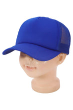 Load image into Gallery viewer, Kids Five Panel Sponge Padded Trucker Hat: TEAL / ONE SIZE