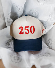 Load image into Gallery viewer, 250 USA High-Profile Hat - Navy, Red &amp; Cream