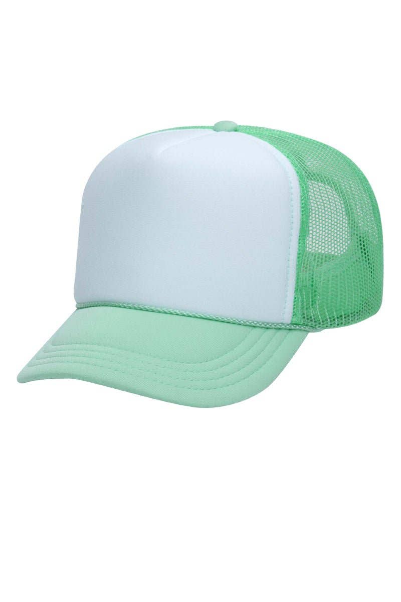 OTTO Youth Size Soft Mint Green with White Foam Front High Crown Trucker Hat