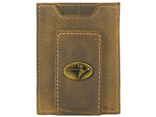 Load image into Gallery viewer, Mallard Vintage Tan Leather Magnetic Front Pocket Wallet