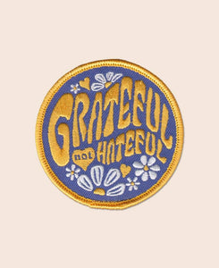 Grateful Not Hateful Iron-On Patch - Embroidered Patches