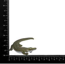 Load image into Gallery viewer, Realistic Crocodile, Reptiles, Green White - Iron on Patch