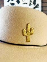 Load image into Gallery viewer, Western Patina Aged Brass Cactus Hat Pin Hat Bar