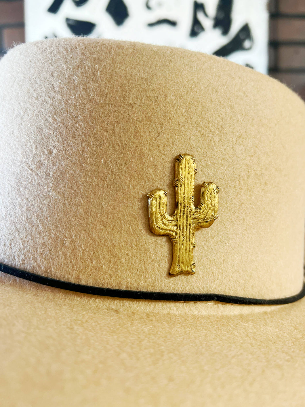 Western Patina Aged Brass Cactus Hat Pin Hat Bar – Bespoke Hat Co