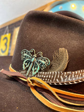 Load image into Gallery viewer, Turquoise Boho Filigree Butterfly Western Hat Pin Hat Bar