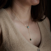 Load image into Gallery viewer, Lariat Necklace // Turquoise // Demi-Fine Gold