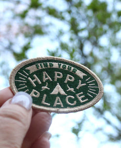 Happy Place Iron-On Patch - Embroidered Patches