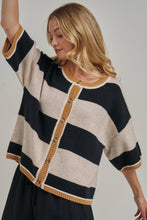 Load image into Gallery viewer, WIDE STRIPE LOOSE FIT SWEATER CARDIGAN_JLT00402-01