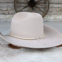 Load image into Gallery viewer, Round Beaded Hat Band (White &amp; Gold)