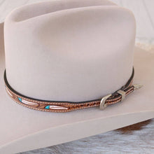 Load image into Gallery viewer, Carved Feather Leather Hat Band - Lark