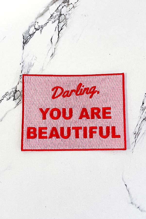 Red You Are Beautiful Embroidered Patch