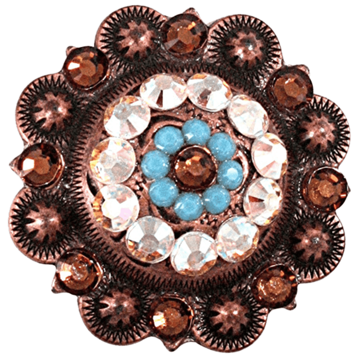 Copper Topaz - Turquoise - AB - Crystal Conchos Sizes from 1