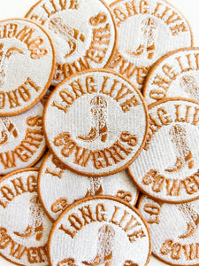 Long Live Cowgirls Embroidered Iron-On Patch Western