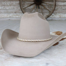 Load image into Gallery viewer, Round Beaded Hat Band (White &amp; Gold)