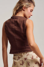 Load image into Gallery viewer, Fitted Gold Button Front Denim Vest