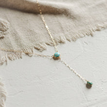 Load image into Gallery viewer, Lariat Necklace // Turquoise // Demi-Fine Gold