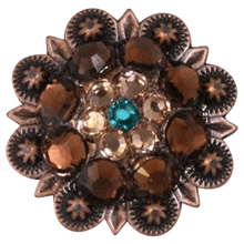 Load image into Gallery viewer, Copper Teal - Champagne - Topaz - Crystal Conchos Sizes from 1&quot;-3&quot; and Buckles