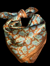 Load image into Gallery viewer, Rust Turquoise Paisley Wild Rag