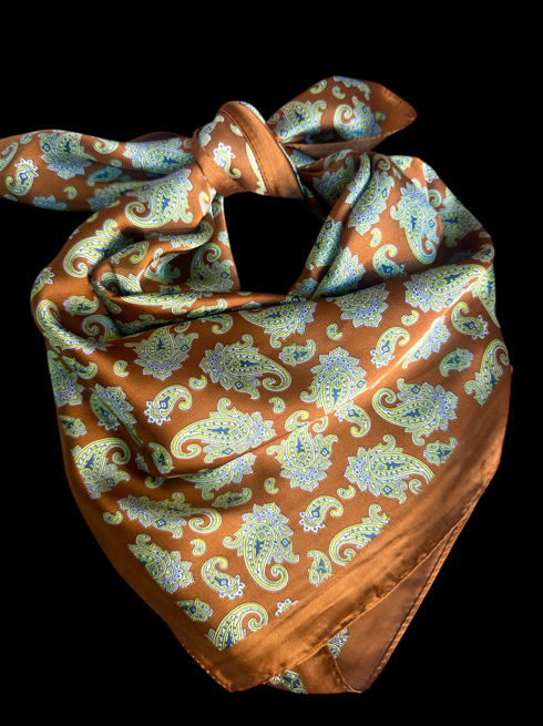 Rust Turquoise Paisley Wild Rag