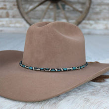 Load image into Gallery viewer, Round Blue Snake Print Beaded Hat Band