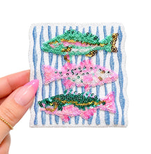Load image into Gallery viewer, Fish Trio Summer Sequin Striped Embroidery Patch