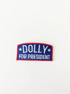 Dolly for President Navy Iron-On Patch Western Cowgirl