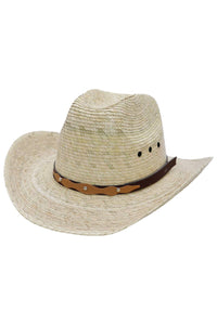 Kids Ridgetop Crown Palm Leaf Straw Cowboy Hat