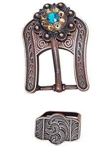 Copper Teal - Champagne - Topaz - Crystal Conchos Sizes from 1"-3" and Buckles