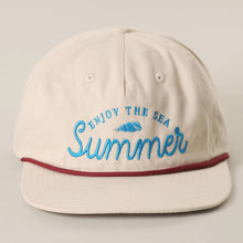 Load image into Gallery viewer, ENJOY THE SEA Summer Embroidered Flat Bill Rope Trucker Hat