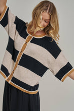 Load image into Gallery viewer, WIDE STRIPE LOOSE FIT SWEATER CARDIGAN_JLT00402-01