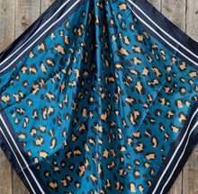 Load image into Gallery viewer, “35x35” Teal Cheetah Wild Rag
