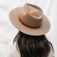 Load image into Gallery viewer, Dylan Fedora - Camel with Leather Bow