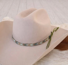Load image into Gallery viewer, Green Chevron Beaded Hat Band