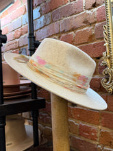Load image into Gallery viewer, Soft Sand Felt Hat with Hand-Dyed Silk Wrap