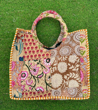 Load image into Gallery viewer, Cotton Bag Quilted Bag Block Printed Indian Bag Stylish Bags
