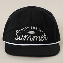 Load image into Gallery viewer, ENJOY THE SEA Summer Embroidered Flat Bill Rope Trucker Hat