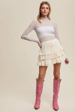 Load image into Gallery viewer, Semi Sheer Textured Lace Long-Sleeve Layering Top LT1424