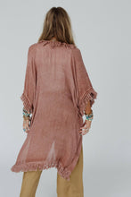 Load image into Gallery viewer, On The Edge Fringe Kimono - Rose Clay