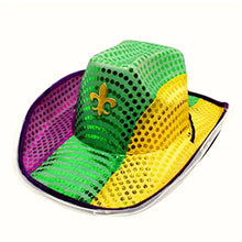 Load image into Gallery viewer, Light Up Flashing Fleur De Lis Cowboy Hat