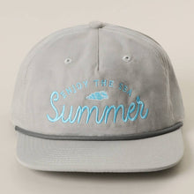 Load image into Gallery viewer, ENJOY THE SEA Summer Embroidered Flat Bill Rope Trucker Hat