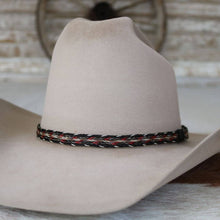 Load image into Gallery viewer, Horsehair Red Braided Hat Band - Roulette