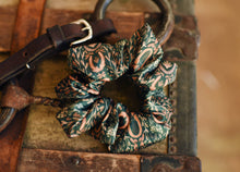 Load image into Gallery viewer, Western Harvest in Deep Juniper Scrunchie Cowgirl Hair Accessory - Stocking Stuffer Gift