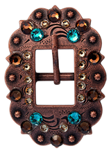 Load image into Gallery viewer, Copper Teal - Champagne - Topaz - Crystal Conchos Sizes from 1&quot;-3&quot; and Buckles