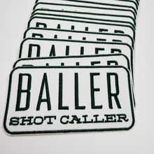 Load image into Gallery viewer, 4" BALLER Shot Caller - White &amp; Black -  Embroidered Hat Patch