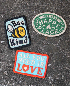 Bee Kind Iron-On Patch - Embroidered Patches