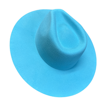 Load image into Gallery viewer, 100% Wool Felt Flat Brim Fedora Hat - Style Rancher