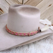 Load image into Gallery viewer, Horsehair Pink Braided Tassel Hat Band