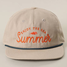 Load image into Gallery viewer, ENJOY THE SEA Summer Embroidered Flat Bill Rope Trucker Hat